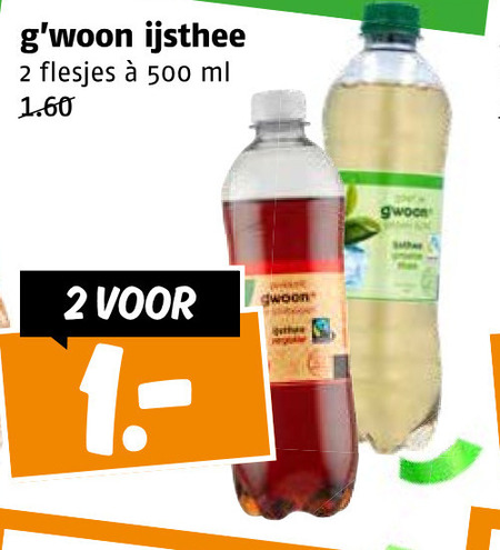 Gwoon   ice tea folder aanbieding bij  Poiesz - details