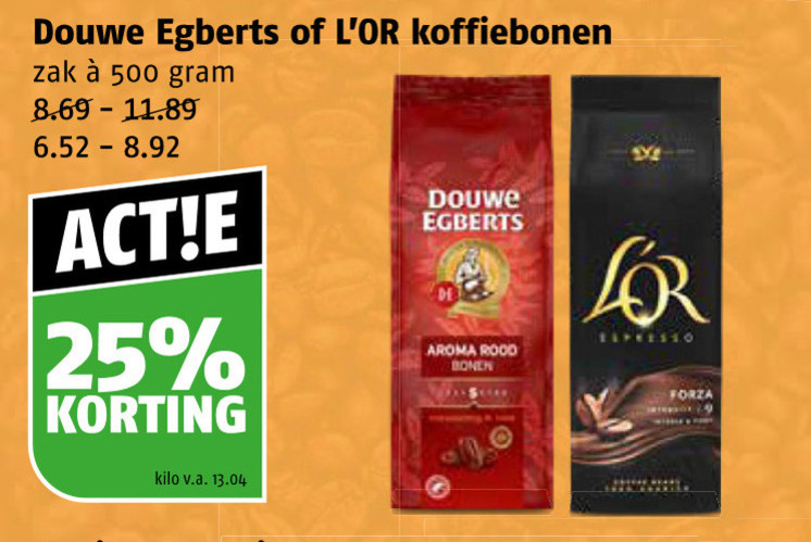 Douwe Egberts   koffiebonen folder aanbieding bij  Poiesz - details