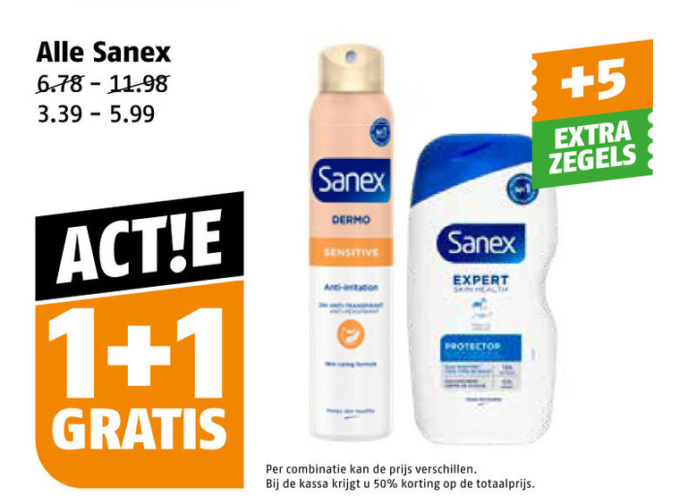 Sanex   douchegel, deodorant folder aanbieding bij  Poiesz - details