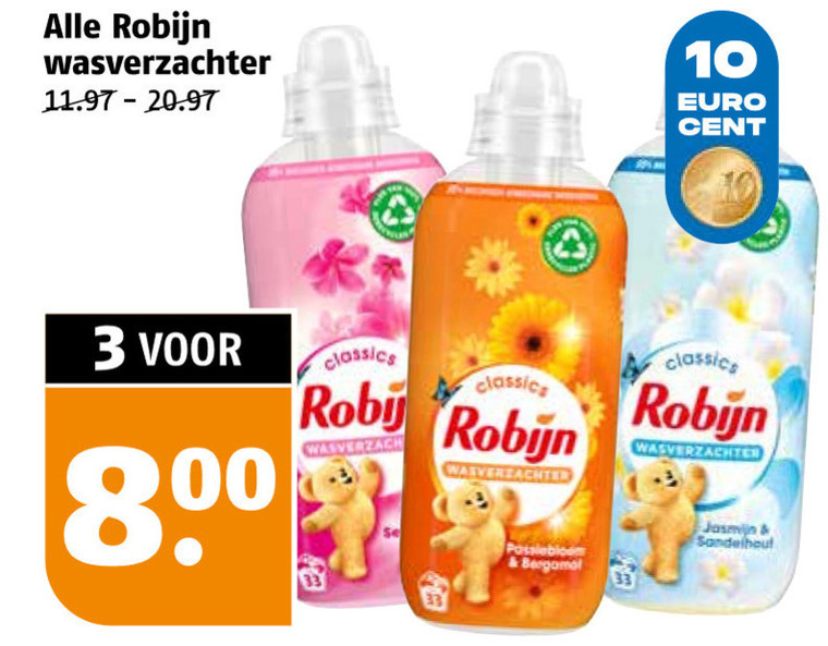 Robijn   wasverzachter folder aanbieding bij  Poiesz - details