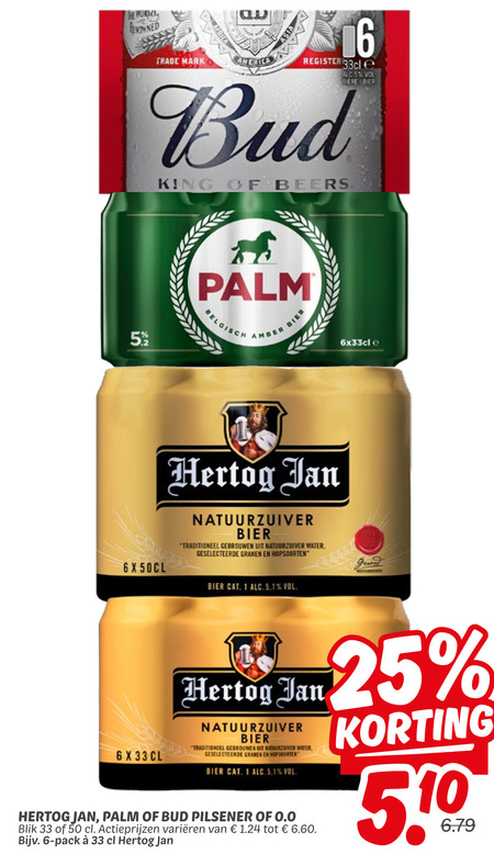 Hertog Jan   blikje bier folder aanbieding bij  Dekamarkt - details