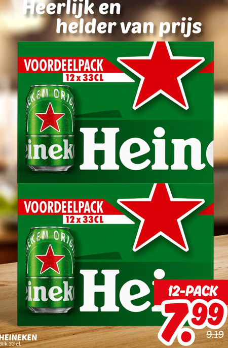 Heineken   blikje bier folder aanbieding bij  Dekamarkt - details