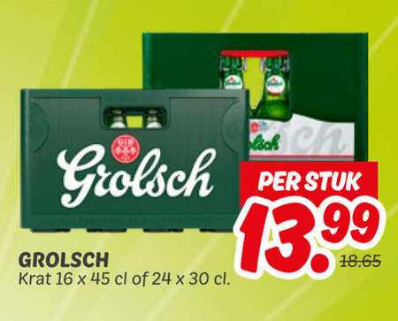 Grolsch   krat bier folder aanbieding bij  Dekamarkt - details