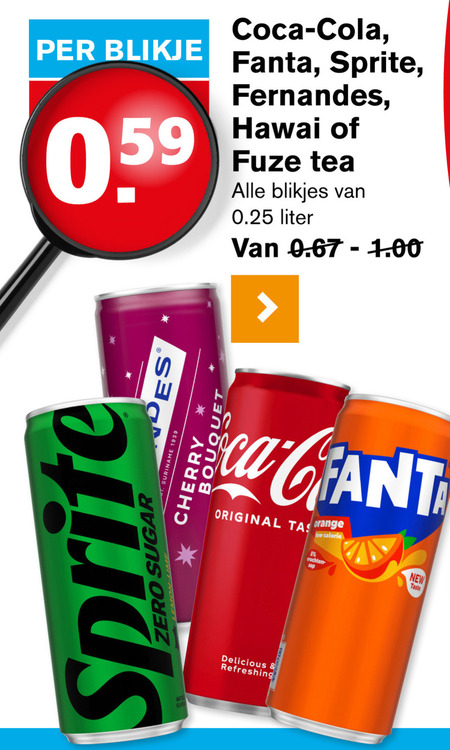 Fuze Tea   cola, frisdrank folder aanbieding bij  Hoogvliet - details