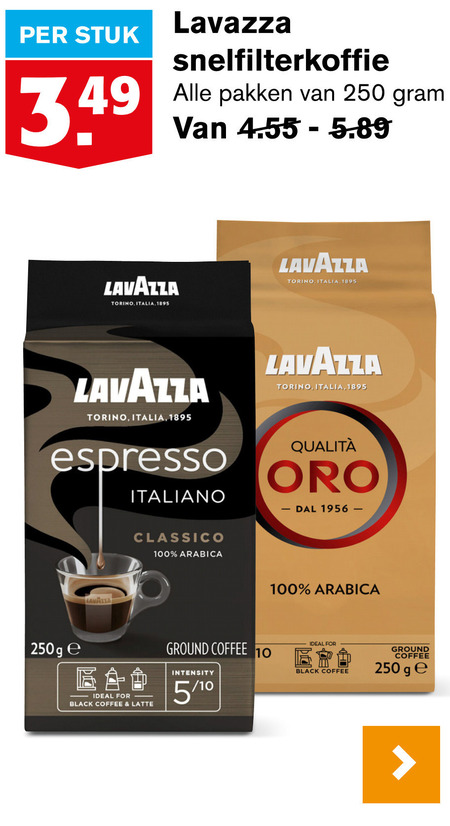 Lavazza   koffie folder aanbieding bij  Hoogvliet - details