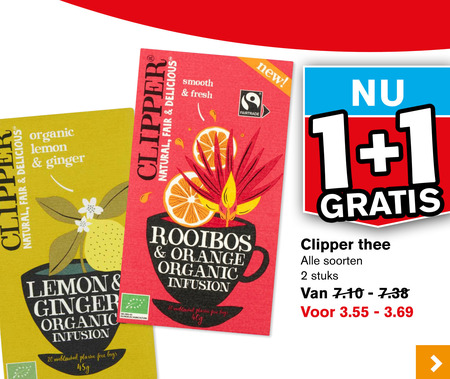 Clipper   thee folder aanbieding bij  Hoogvliet - details