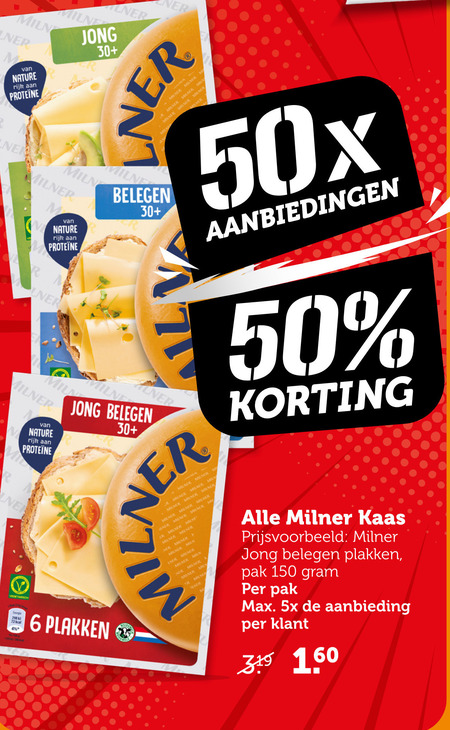 Milner   kaas, kaasplakken folder aanbieding bij  Coop - details