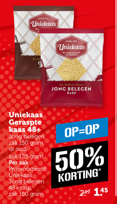 Uniekaas   geraspte kaas folder aanbieding bij  Coop - details