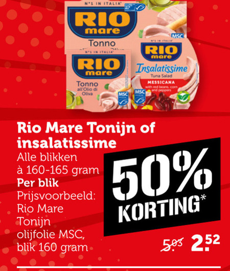 Rio Mare   tonijn in blik folder aanbieding bij  Coop - details