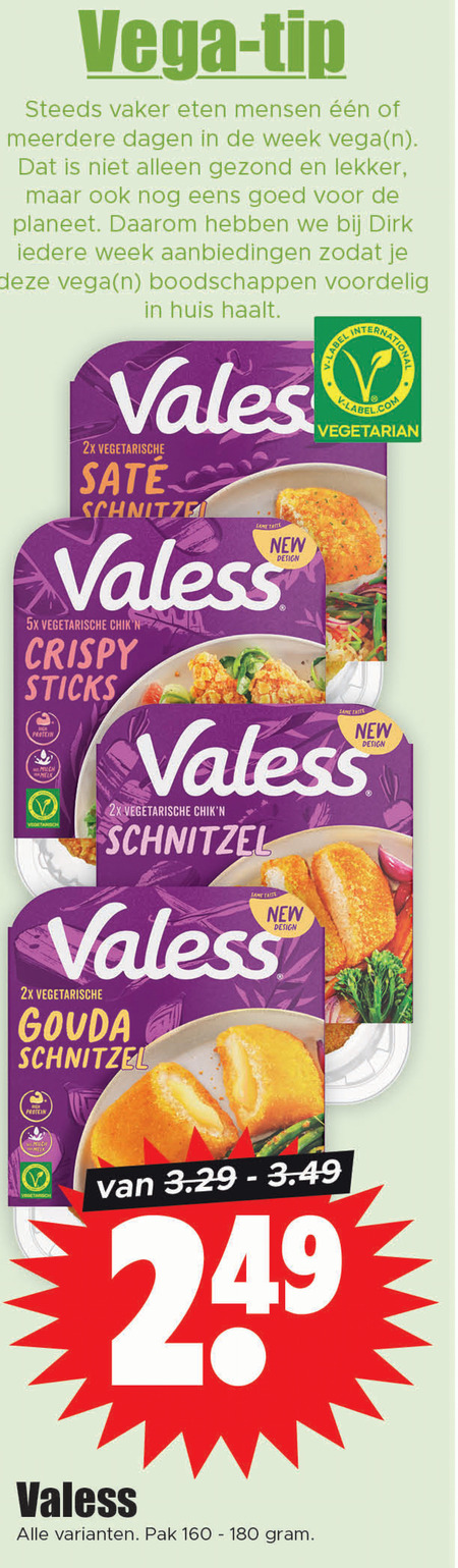 Valess   vegetarisch folder aanbieding bij  Dirk - details