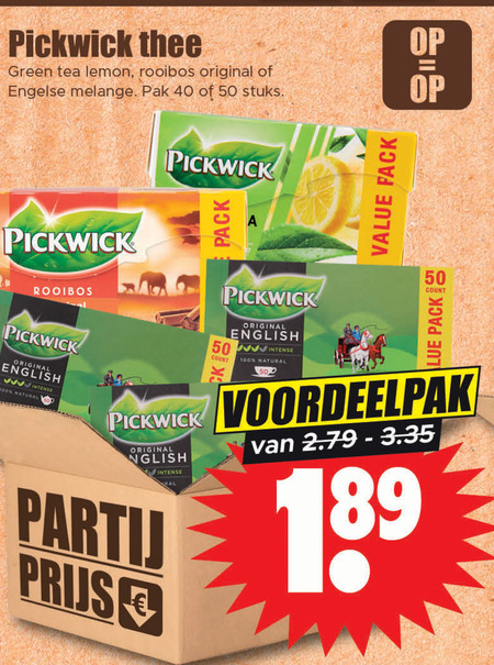 Pickwick   thee folder aanbieding bij  Dirk - details