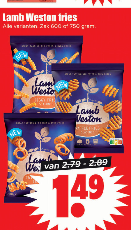 Lamb and Weston   patat folder aanbieding bij  Dirk - details