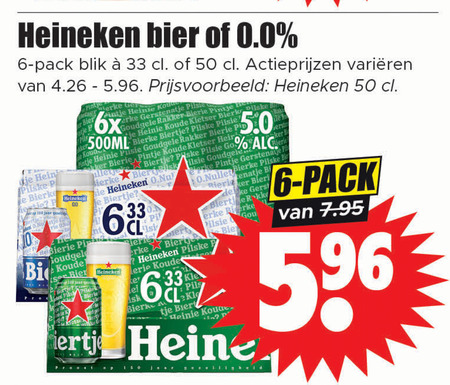 Heineken   blikje bier folder aanbieding bij  Dirk - details