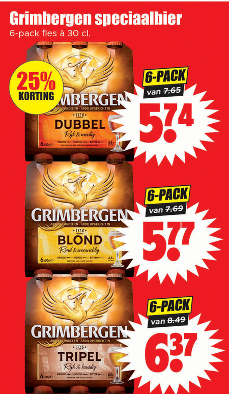 Grimbergen   speciaalbier folder aanbieding bij  Dirk - details