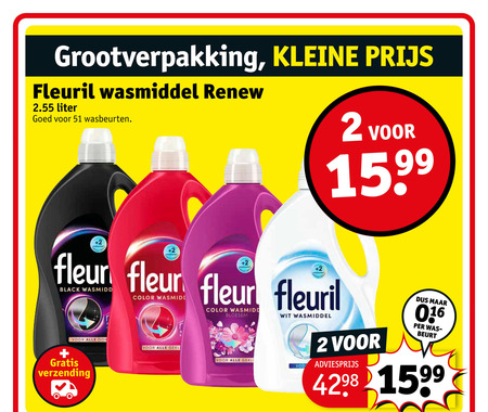 Fleuril   wasmiddel folder aanbieding bij  Kruidvat - details