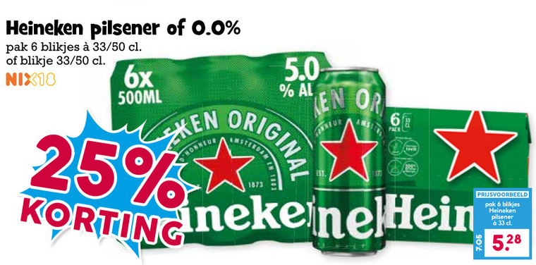 Heineken   blikje bier folder aanbieding bij  Boons Markt - details