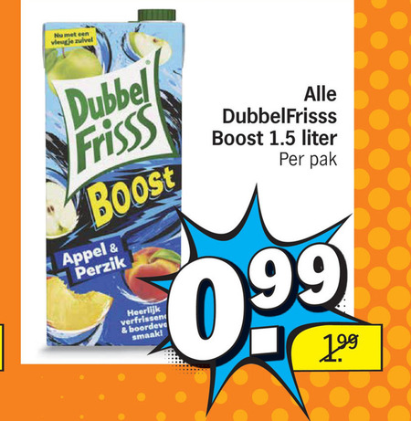 Dubbelfrisss   fruitdrank folder aanbieding bij  Albert Heijn - details