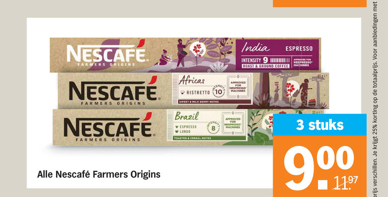 Nescafe   koffiecups folder aanbieding bij  Albert Heijn - details