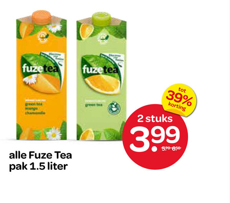 Fuze Tea   ice tea folder aanbieding bij  Spar - details