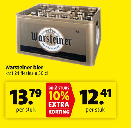 Warsteiner   krat bier folder aanbieding bij  Boni - details