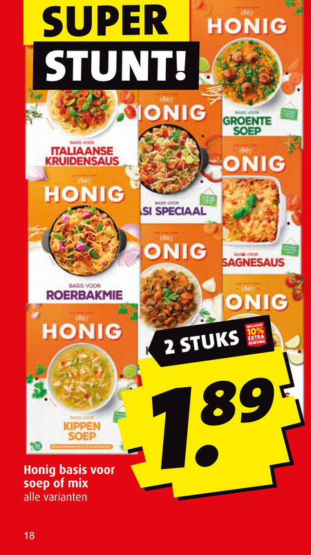 Honig   maaltijdmix, soep folder aanbieding bij  Boni - details