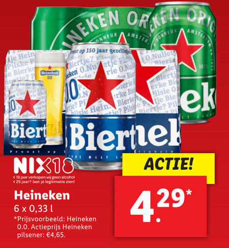 Heineken   blikje bier folder aanbieding bij  Lidl - details