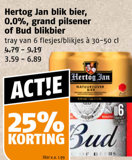 Hertog Jan   blikje bier, alcoholvrij bier folder aanbieding bij  Poiesz - details