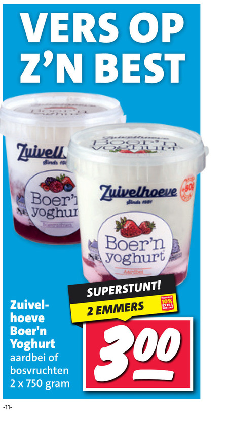 Zuivelhoeve   vruchtenyoghurt folder aanbieding bij  Nettorama - details