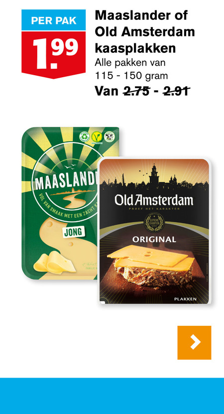 Old Amsterdam   kaasplakken folder aanbieding bij  Hoogvliet - details