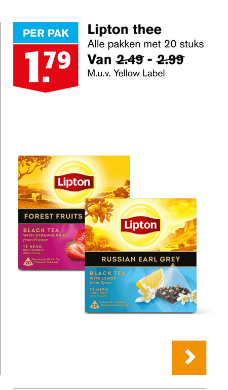 Lipton   thee folder aanbieding bij  Hoogvliet - details