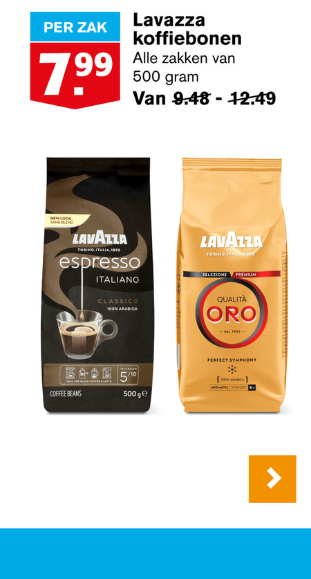 Lavazza   koffiebonen folder aanbieding bij  Hoogvliet - details