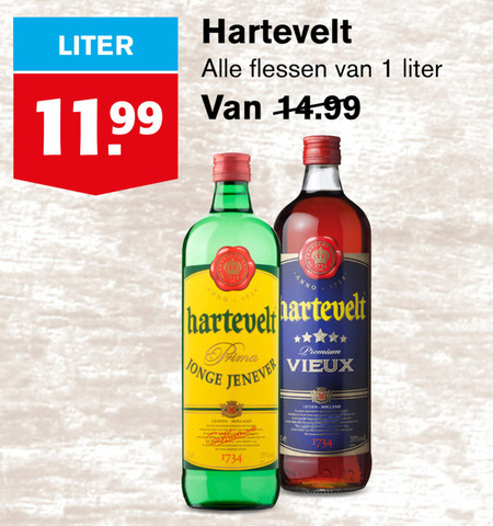 Hartevelt   jenever, vieux folder aanbieding bij  Hoogvliet - details