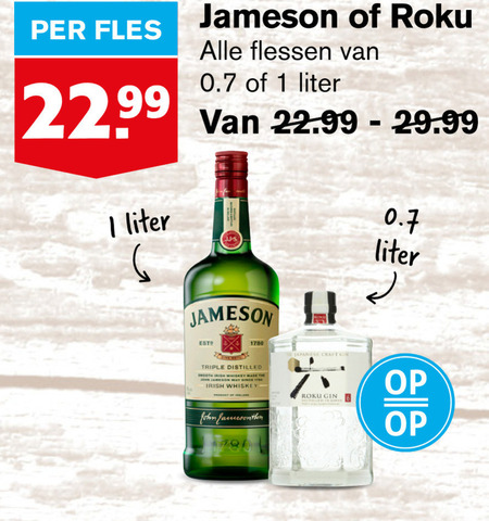 Jameson   gin, whisky folder aanbieding bij  Hoogvliet - details