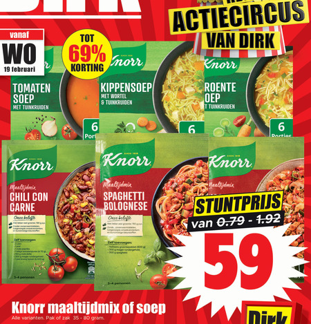 Knorr   maaltijdmix, soep folder aanbieding bij  Dirk - details