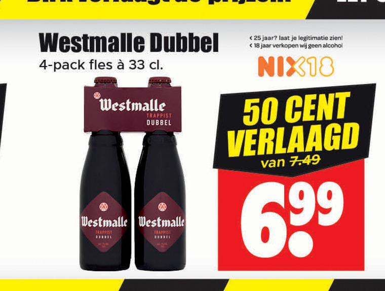 Westmalle   speciaalbier folder aanbieding bij  Dirk - details