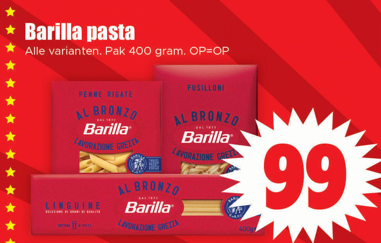 Barilla   pasta, penne rigate folder aanbieding bij  Dirk - details