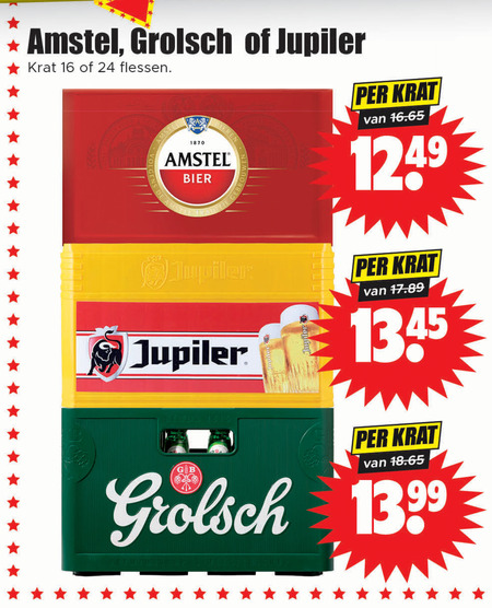 Grolsch   krat bier folder aanbieding bij  Dirk - details