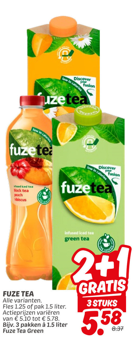 Fuze Tea   ice tea folder aanbieding bij  Dekamarkt - details