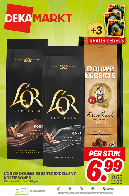 Douwe Egberts L Or   koffiebonen folder aanbieding bij  Dekamarkt - details