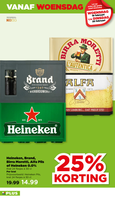 Heineken   krat bier folder aanbieding bij  Plus - details