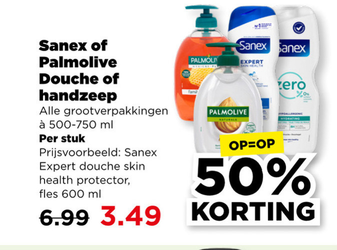 Sanex   handzeep, douchegel folder aanbieding bij  Plus - details