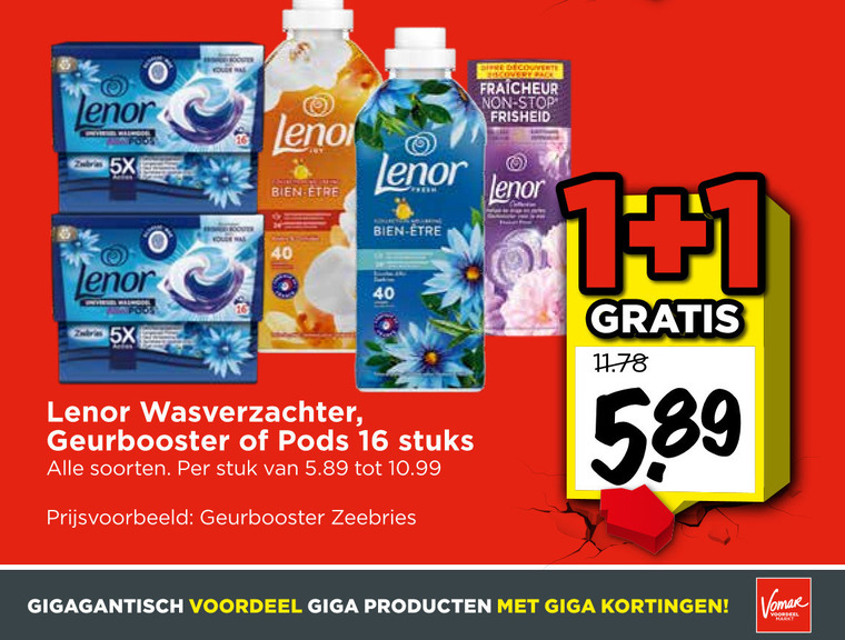 Lenor   wasverzachter folder aanbieding bij  Vomar - details