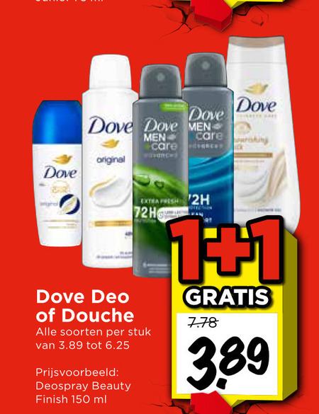 Dove   douchegel, deodorant folder aanbieding bij  Vomar - details