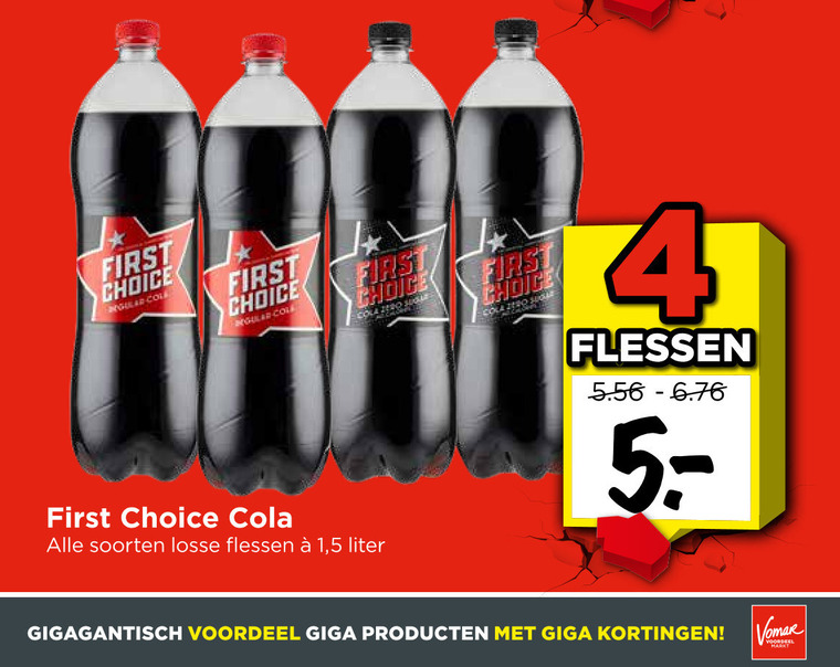 First Choice   cola folder aanbieding bij  Vomar - details