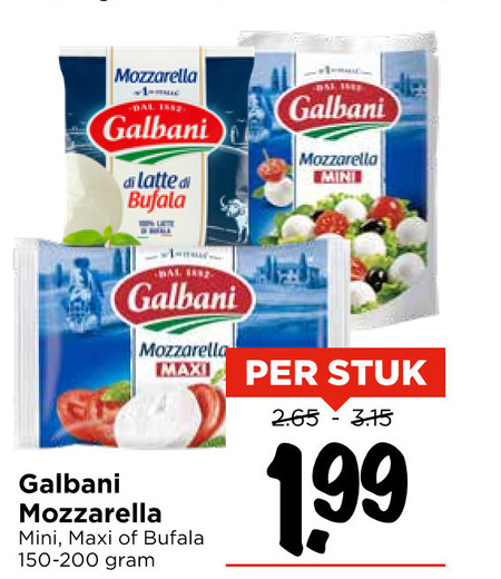 Galbani   mozzarella folder aanbieding bij  Vomar - details