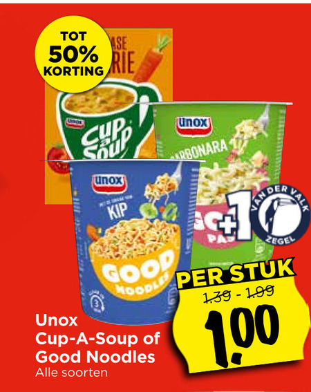 Unox   noodles, soep folder aanbieding bij  Vomar - details