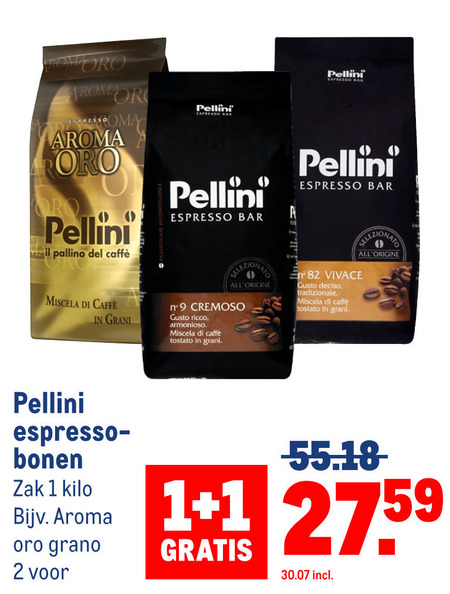 Pellini   koffiebonen folder aanbieding bij  Makro - details