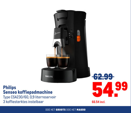 Philips   koffiepadmachine folder aanbieding bij  Makro - details