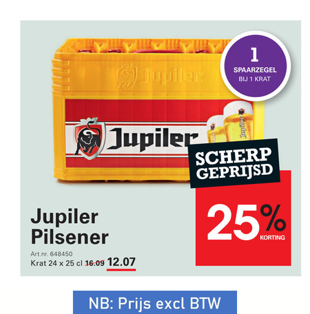 Jupiler   krat bier folder aanbieding bij  Sligro - details