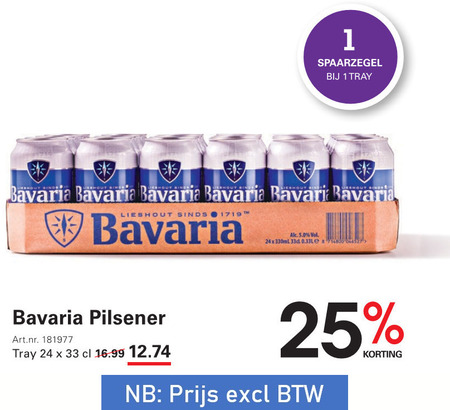 Bavaria   blikje bier folder aanbieding bij  Sligro - details